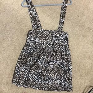 Cheetah print overall skirt